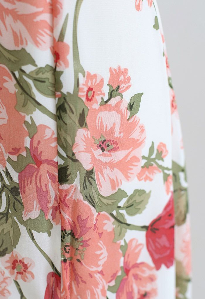 Vestido cami estampado floral coral flor de verão
