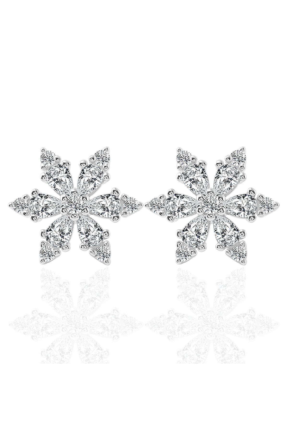 Brincos de diamante moissanite completo floco de neve