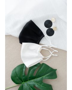 2 pacotes de coberturas faciais de seda preta e branca