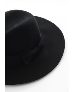 Chapéu flexível de laço preto Chicwish