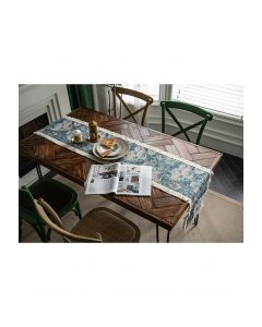 Caminho de mesa Marguerite pintura a óleo borda com franjas