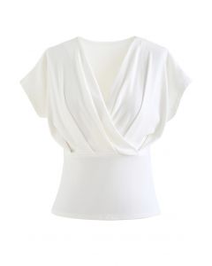 Blusa de algodão manga curta ultramacia em branco