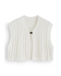 Endearing Braid Texture Vest in White