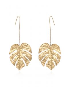 Golden Leaf Drop Earrings