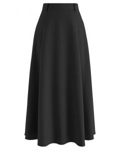 Elementary A-Line Maxi Skirt in Black