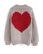 Key to My Heart Hand Knit Chunky Cardigan